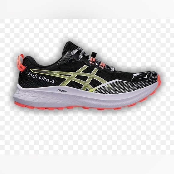 Asics Shoes - ASICS Fuji Lite 4 Black with Neon Highlights size 9